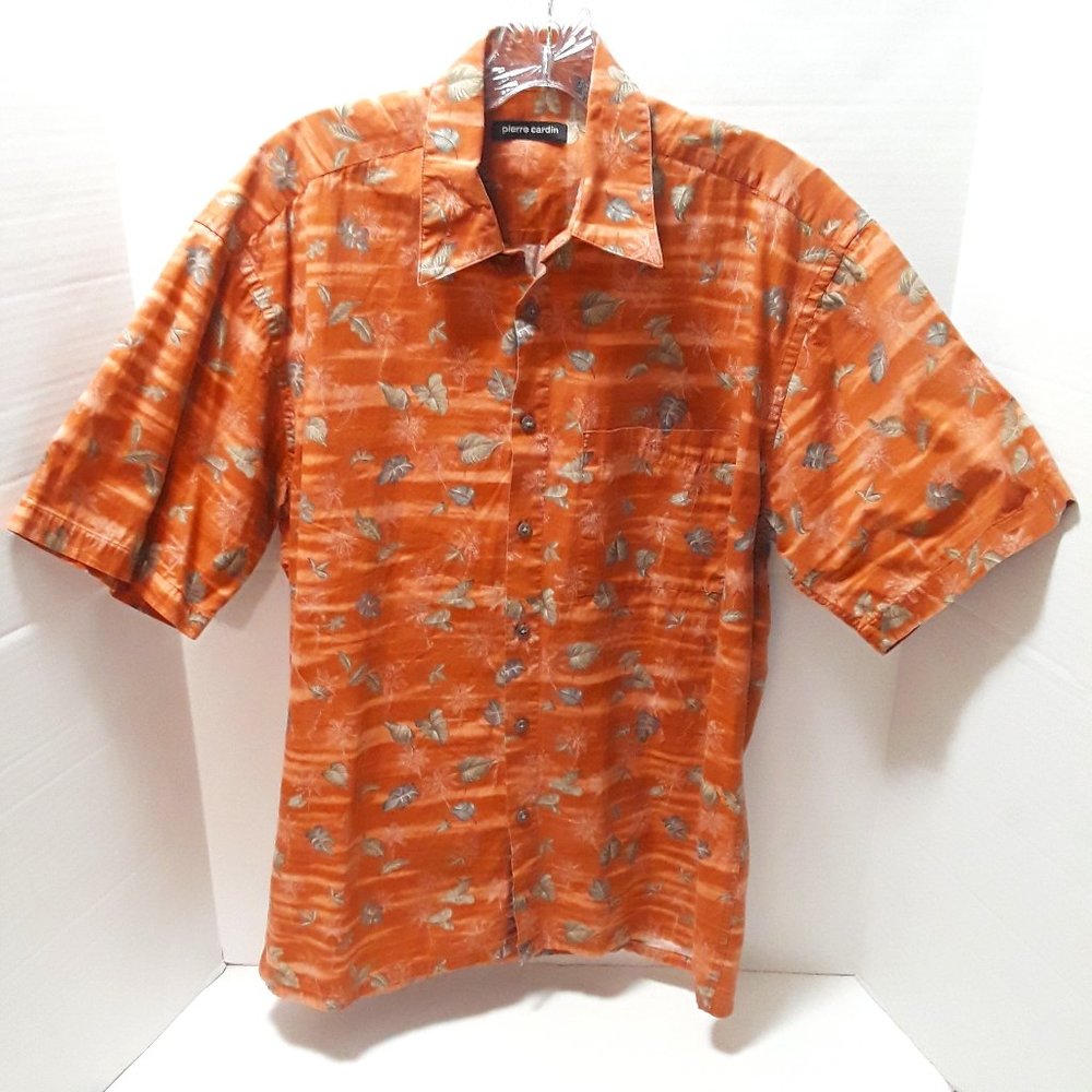 PIERRE CARDIN TROPICAL HAWAIIAN SHORT SLEEVE Mens Shirts 100% COTTON M